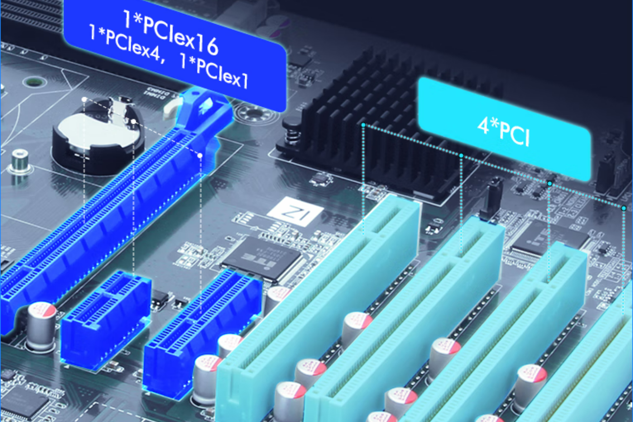 4個(gè)PCI插槽：支持?jǐn)U展數(shù)據(jù)采集卡。